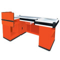 Supermarket stainless checkout counter with conveyor belt/Store Checkout Counter